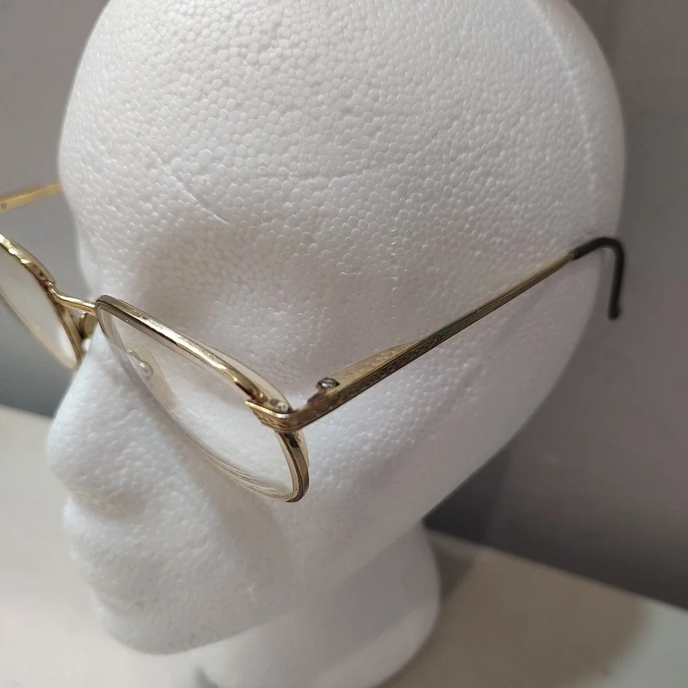 Mirari‎ Italy Vintage Gold Metal Eyeglasses 55-19 Oval 90s Luxury Optical Frame